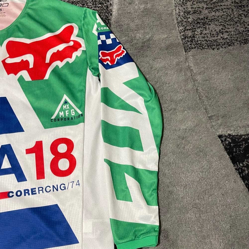 Fox Racing 180 Jersey Men Small White Blue Motocross MX Biker Racing Gear Shirt - Picture 10 of 16